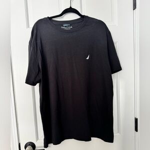 Nautica Men's Black Short-Sleeve Crewneck T-Shirt with White Sail Logo